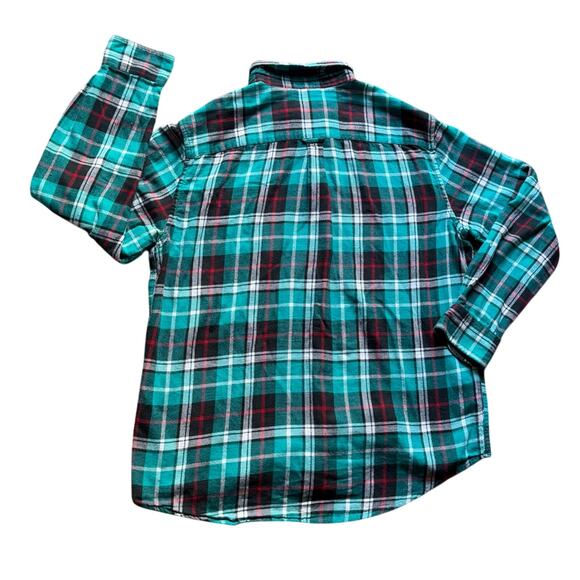 Chaps Performance Men’s Green Plaid Flannel Shirt Size XL Tall Long Sleeve - Picture 2 of 5
